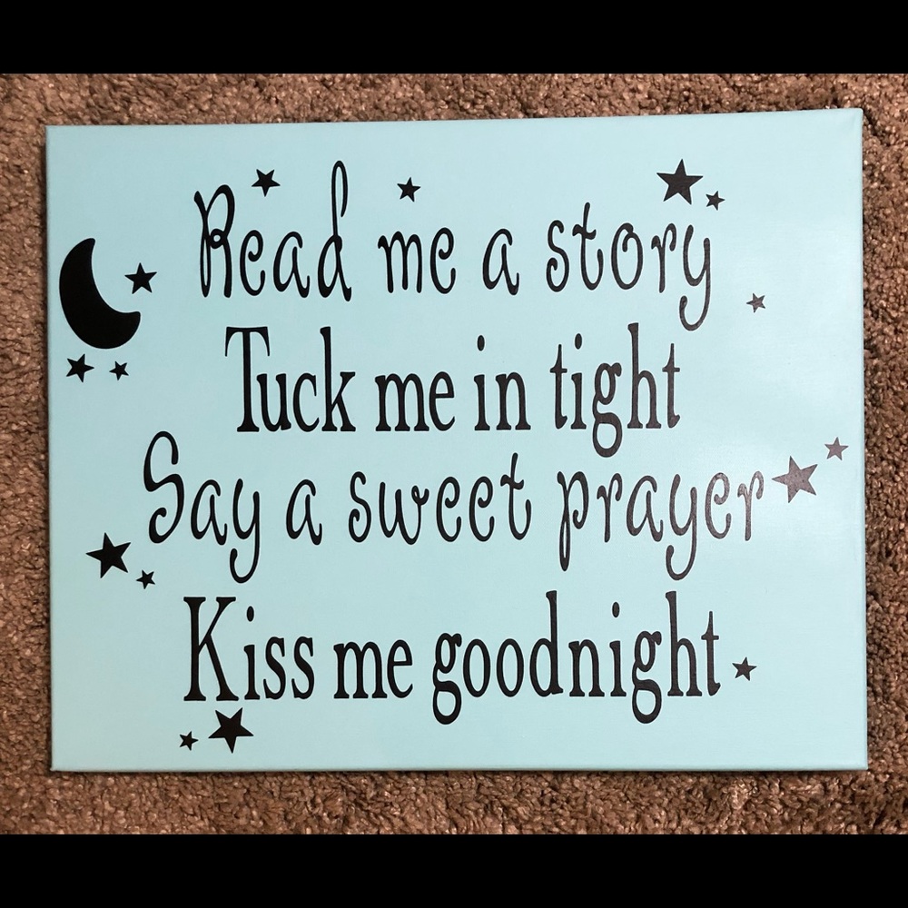 Childrens Decor Sweet Goodnight Story Prayer Canvas 16 x 20